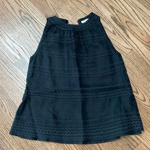 Anne Fontaine sleeveless black linen blouse. Size 40.